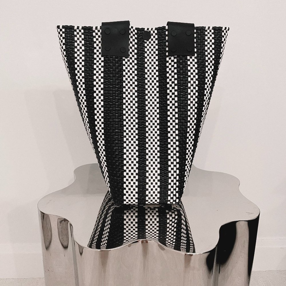 Truss Striped Checkered Le Sac Leather Shoulder Bag [Originally $375]